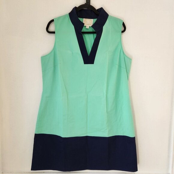 Sail to Sable STS Stretch Above Nautical Shift Dress Seafoam Green Women's XL - Picture 1 of 6